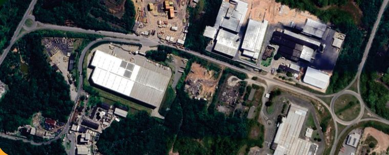 Vista aérea da região do centro de distribuição