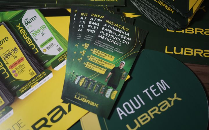 Materiais de ponto de venda Aqui tem Lubrax